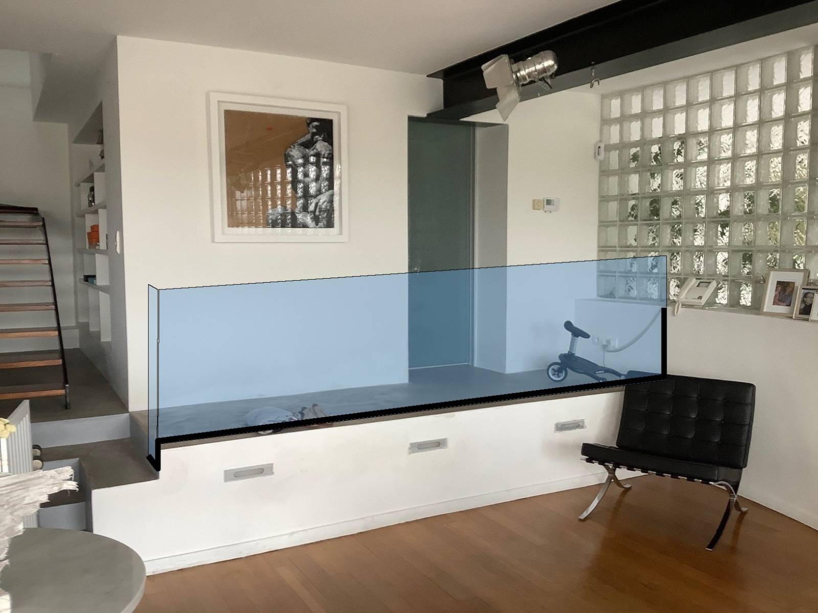 Vue projet garde corps verre Cannes