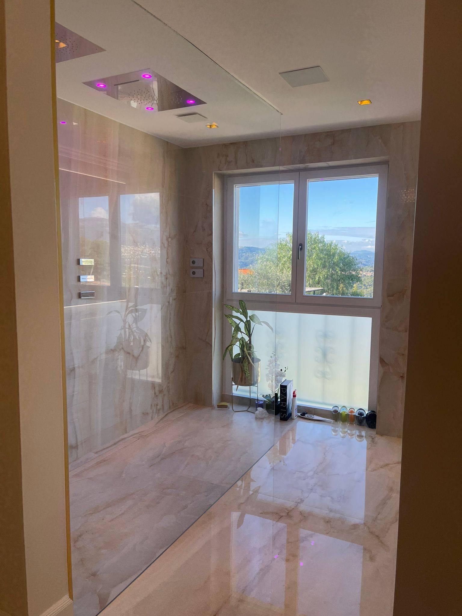 pose d'un pare douche de grande dimension à Cannes